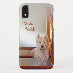 Westie's World! Westie on Vintage Stairs Case-Mate iPhone Case