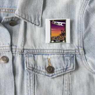 Westman Islands Iceland travel poster 2 Inch Square Button