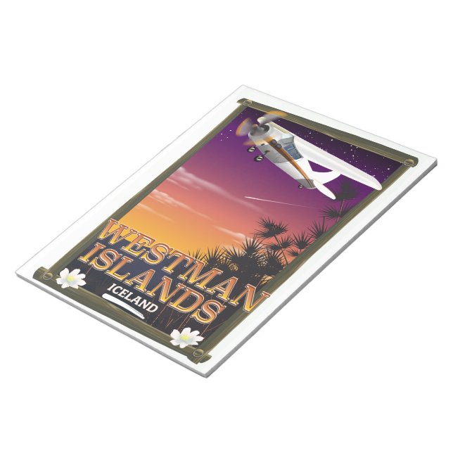 Westman Islands Iceland travel poster Notepad (Angled)