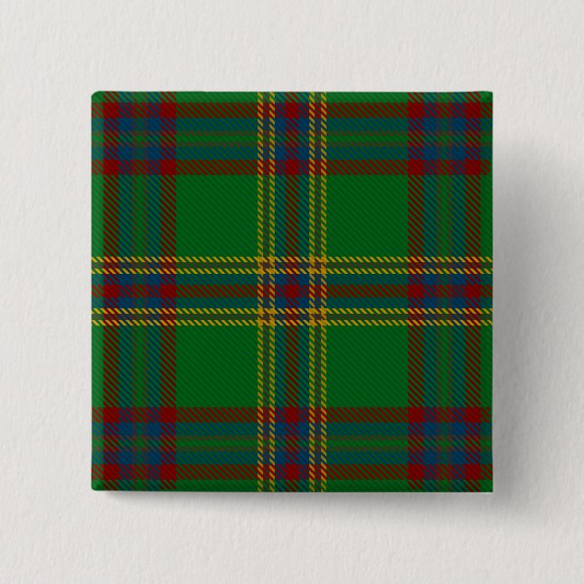 Westmeath County Irish Tartan 2 Inch Square Button (Front)