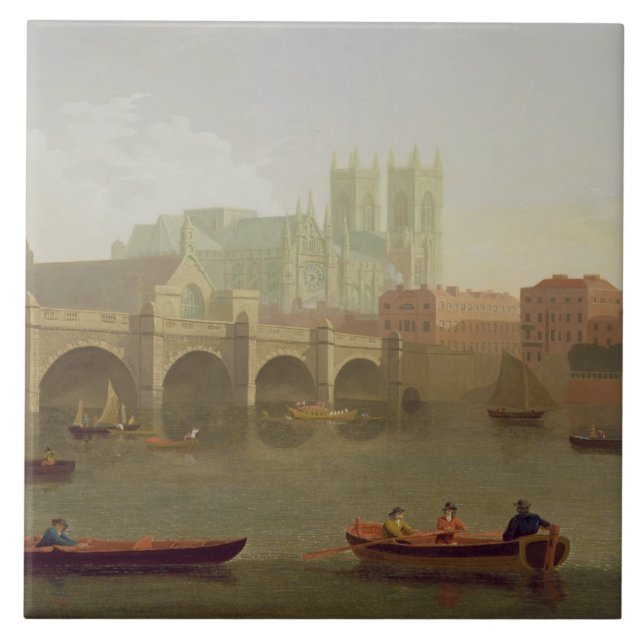 Westminster Abbey and Westminster Bridge Seen from Tile (Front)