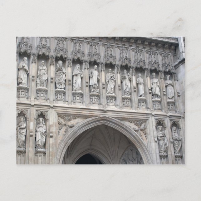 Westminster Abbey Statues - London Postcard (Front)