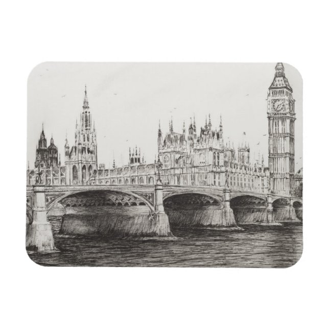 Westminster Bridge London UK. 30/10/2006 Magnet (Horizontal)