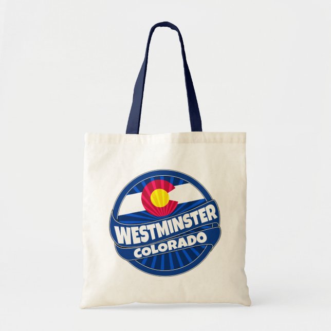 Westminster Colorado flag burst tote bag (Front)
