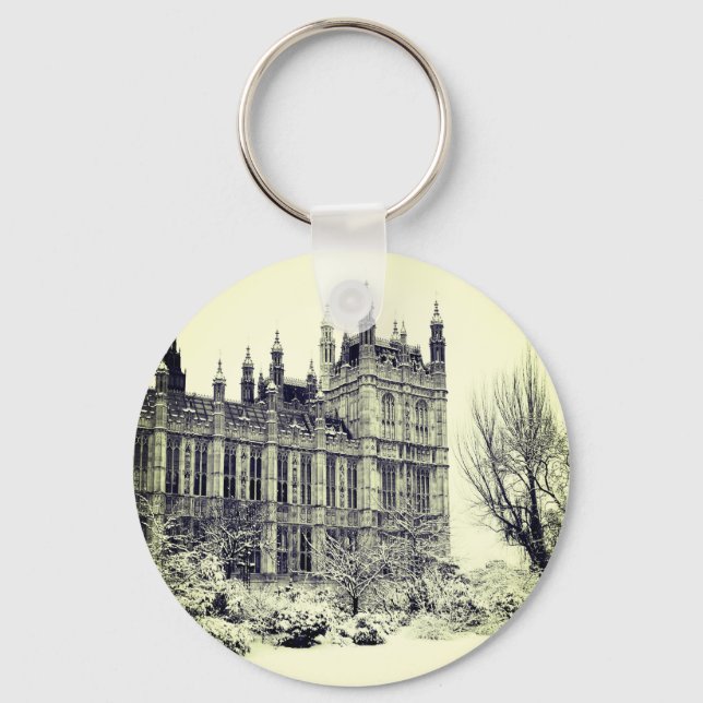 Westminster, Parliament, Winter London - British Keychain (Front)