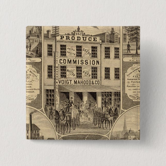 Westmoreland County, Pennsylvania 2 Inch Square Button (Front)