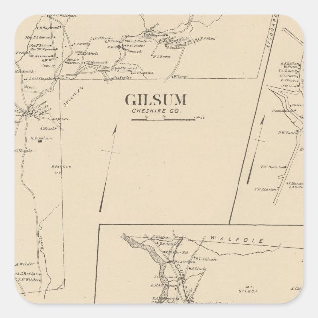 Westmoreland, Gilsum Square Sticker (Front)