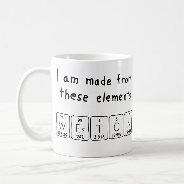 Weston periodic table name mug (Left)