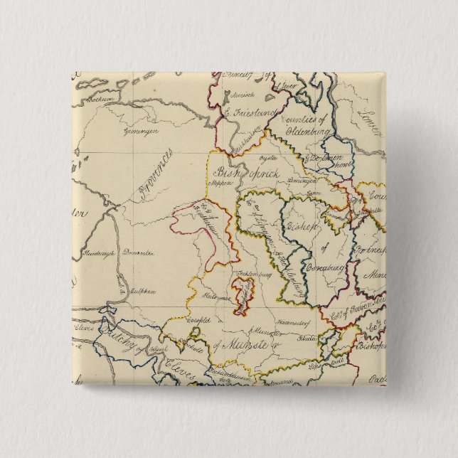 Westphalia 2 Inch Square Button (Front)