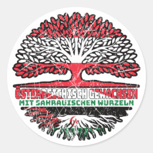 Westsahara Sahaurisch Österreichisch Österreich Classic Round Sticker