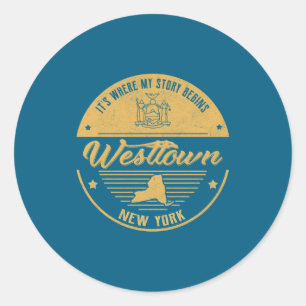 Westtown New York Its Where My Story Begins Classic Round Sticker