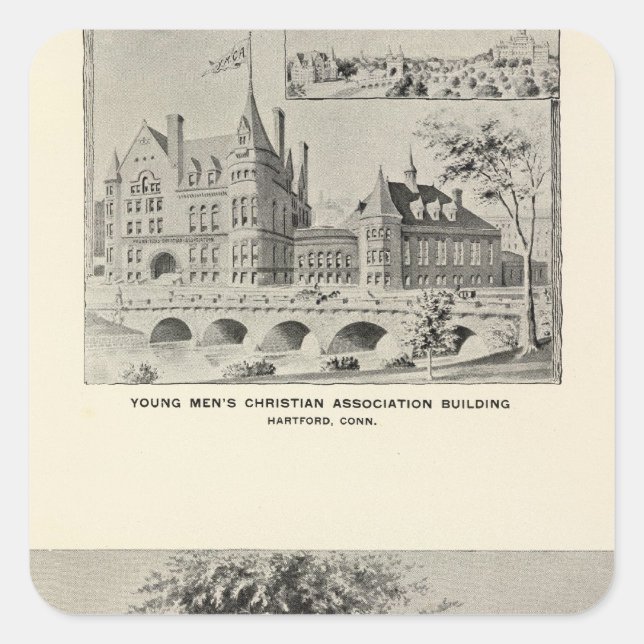 Westwood, YMCA, Hartford Square Sticker (Front)