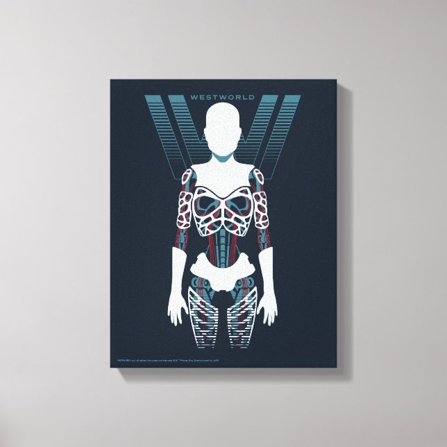 Westworld | Android Skeleton Over Logo Canvas Print (Front)