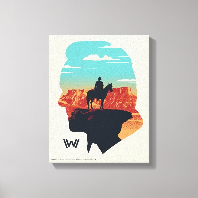 Westworld | Dr. Ford Silhouette Of Man in Black Canvas Print (Front)