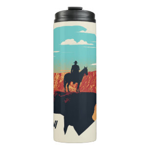 Westworld   Dr. Ford Silhouette Of Man in Black Thermal Tumbler