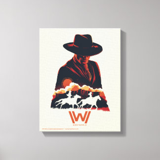 Westworld | Man in Black Desert Silhouette Canvas Print