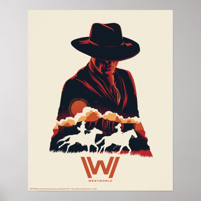 Westworld | Man in Black Desert Silhouette Poster (Front)