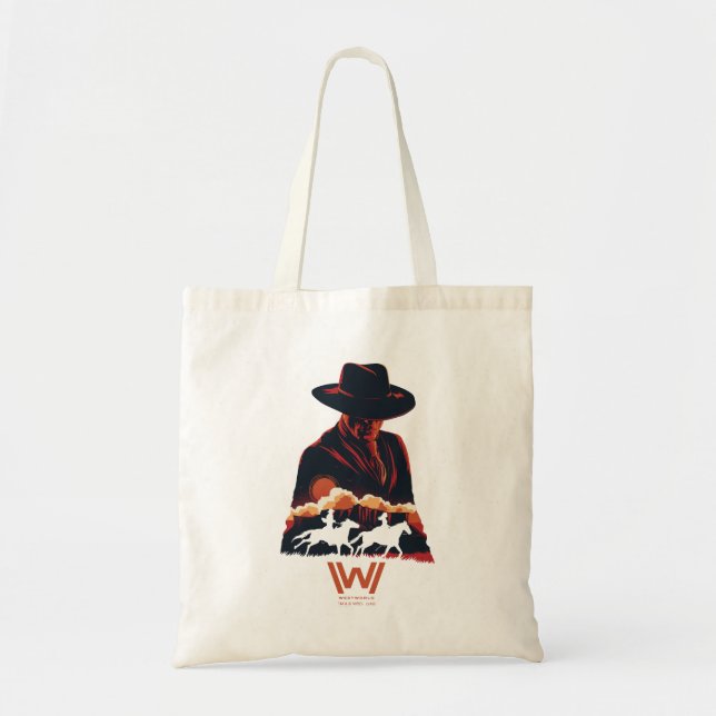 Westworld | Man in Black Desert Silhouette Tote Bag (Front)