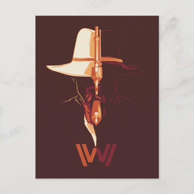 Westworld | White Hat Black Hat Split Graphic Postcard (Front)