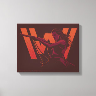 Westworld   Wyatt With Rifle Over Logo Canvas Print