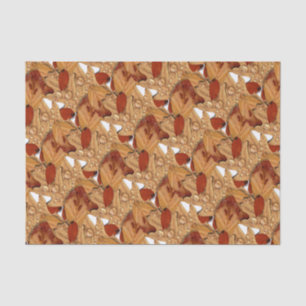 Wet Autumn Leaves Tissue Paper