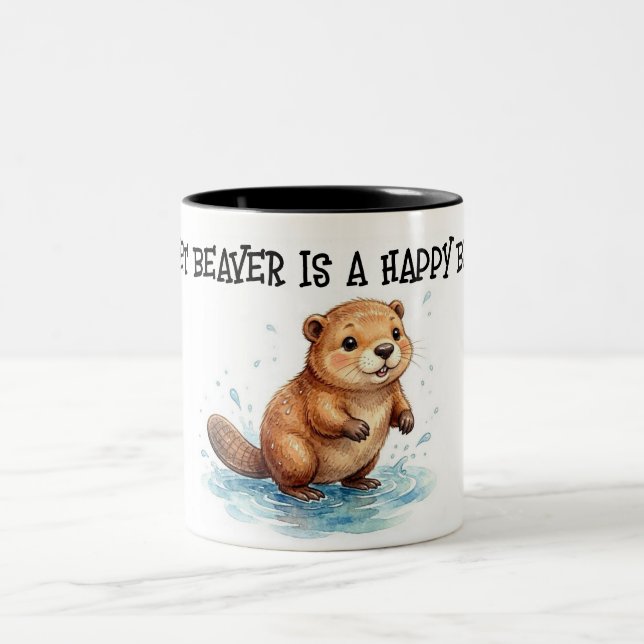 Wet Beaver Two-Tone Coffee Mug (Center)