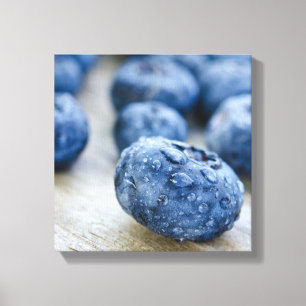 Wet Blueberry Canvas Print