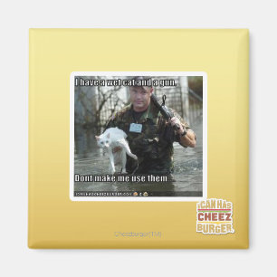 Wet cat and gun magnet