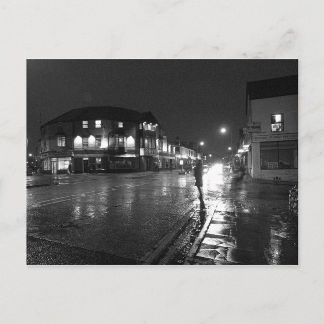 Wet Evening, Salisbury Road Cardiff (1) Postcard (Front)