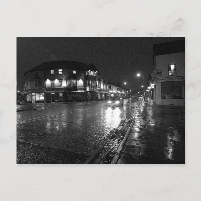 Wet Evening, Salisbury Road Cardiff (2) Postcard (Front)