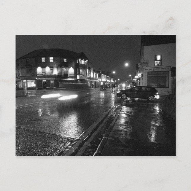 Wet Evening, Salisbury Road Cardiff (3) Postcard (Front)