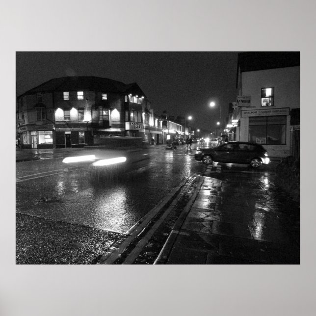 Wet Evening, Salisbury Road Cardiff (3) Poster (Front)