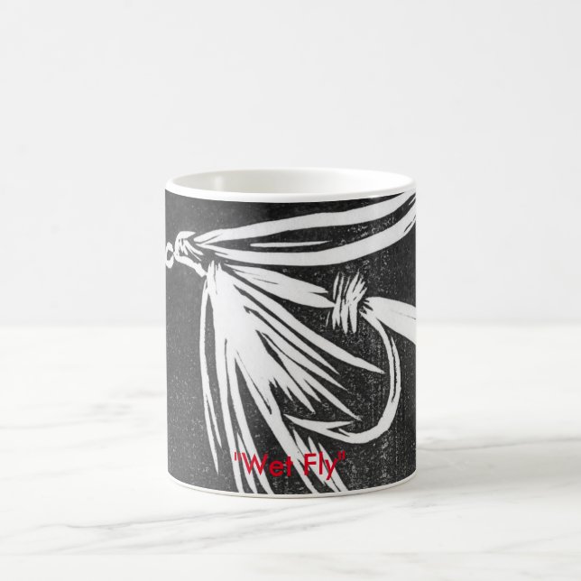 "Wet Fly on black" Classic Trout Fly Mug (Center)