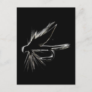 Wet Fly Silhouette Postcard