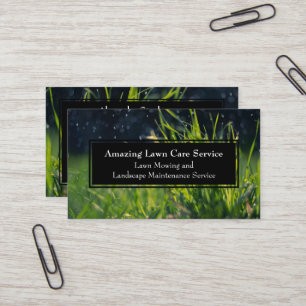 Wet Grass Lawn Care Landscape Maintenance Business Card
