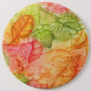 Wet Leaves of Autumn 6 Inch Round Button