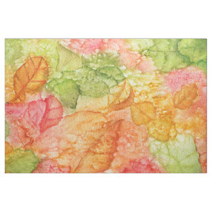 Wet Leaves of Autumn Fabric