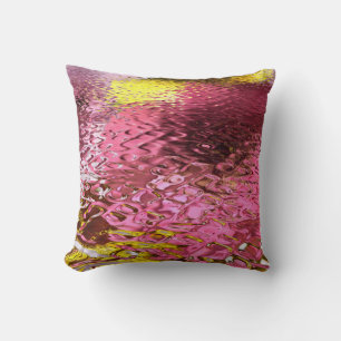 Wet Look Pink Abstract Throw Pillow