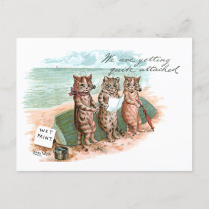 Wet Paint Cats Louis Wain Postcard