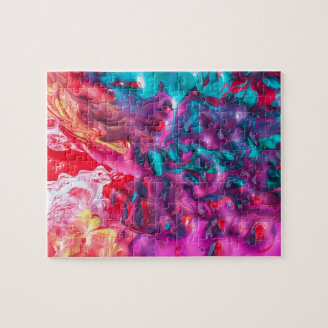 Wet paint colorful abstract art palette  jigsaw puzzle (Horizontal)