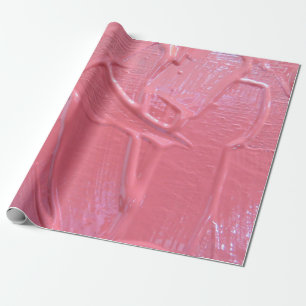 Wet paint coral pink wrapping paper