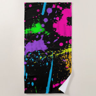 Wet Paint Retro Colour Splash Beach Towel
