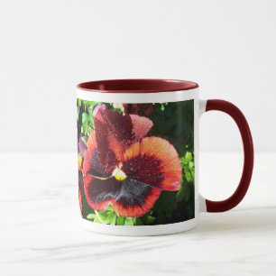 Wet Pansy Customizable Mug with quote
