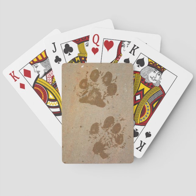Wet Paw Prints Playing Cards (Back)