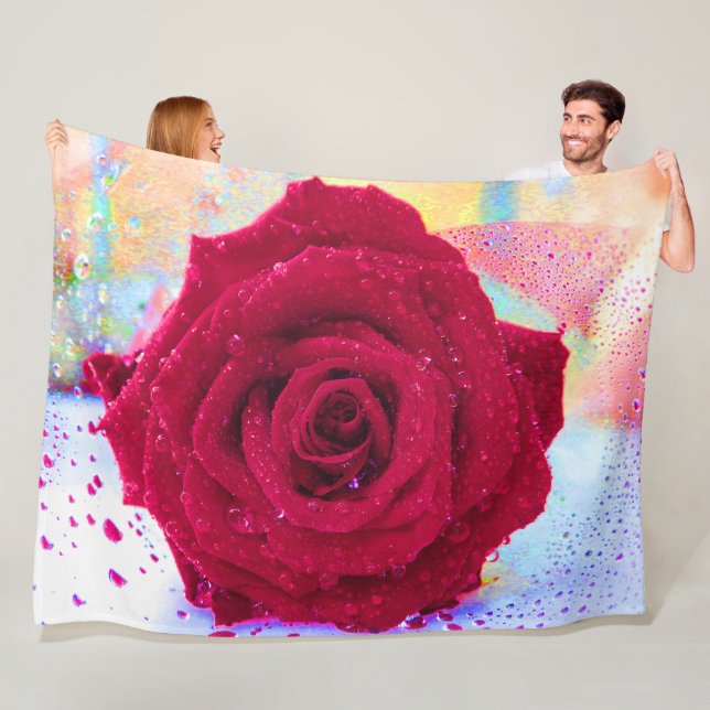 WET ROSE FLEECE BLANKET (In Situ)