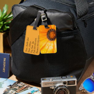 Wet Spring Flash African Daisy Photograph Luggage Tag
