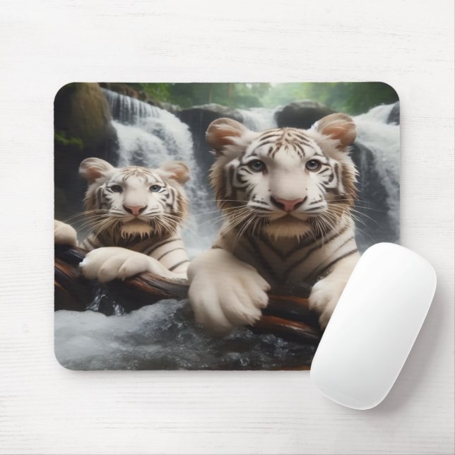 Wet Tiger Cubs Mouse Pad (With Mouse)