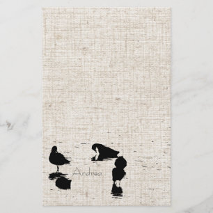 Wetlands Birds Linen Look Stationery