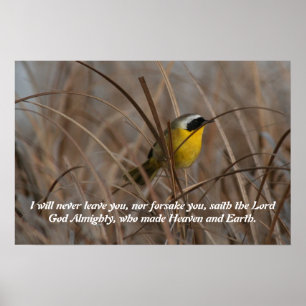 Wetlands Yellowthroat Bird Scripture Poster