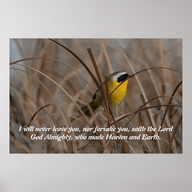 Wetlands Yellowthroat Bird Scripture Poster (Front)